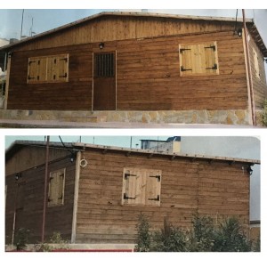 Ξύλινο σπίτι με διρρυχτη στέγη