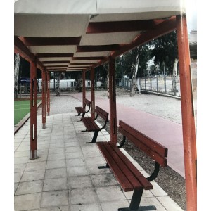 Πέργκολα με κάλυψη από καραβόπανο 
